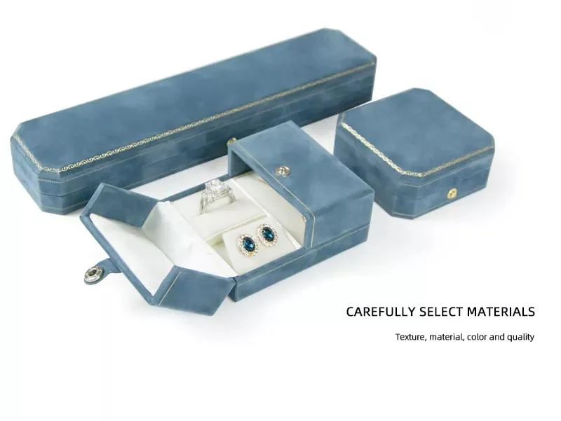 Forte Luxury Pink Ring Octagonal Jewelry Box Velvet Packaging Box in Stock
