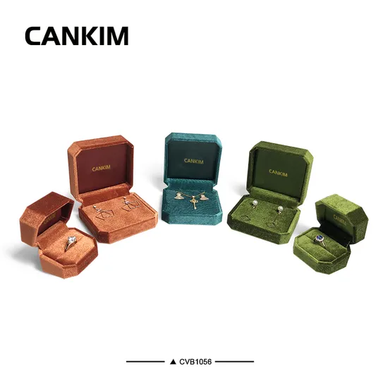 Cankim Jewelry Box Velvet Shell Jewelry Box Velvet Shell Velvet Lined Box Fpr Ring/Pendant/Bracelet/Bangle/Earrings 