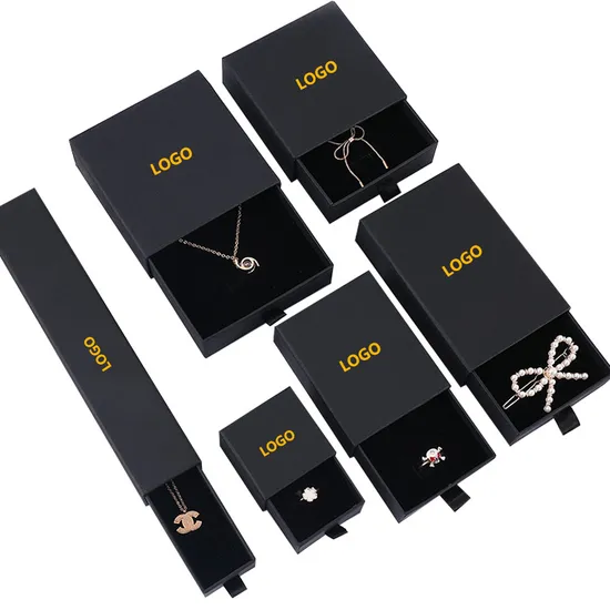 Custom Luxury Paper Gift Rings Earrings Necklace Packaging Jewelry Boxes with Logo 
