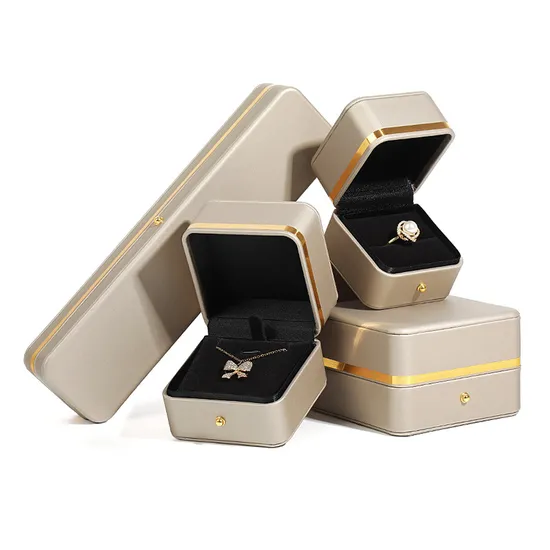 Leather Paper Jewelry Necklace Pendant Bangle Bracelet Packaging Boxes Custom Logo Printed Luxury Jewelry Display Gift Box 