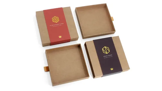Custom Printed Slim Brown Kraft Sleeve Drawer Sliding Card Packaging Box with Sleeve 