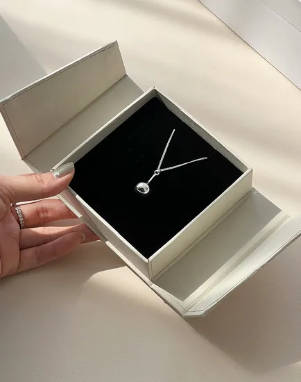 Foldable Double Open Jewelry 2 Door Magnetic Necklace Earring Ring Gift Box 