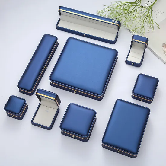 China Best Velvet Ring Jewelry Box Packaging Earring Pendant Bangle Storage PU Leather Jewelry Gift Box 