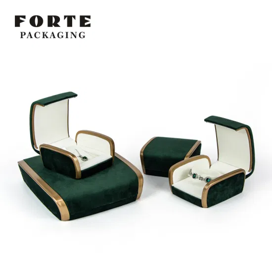 Forte Luxury Sofa Jewellery Packaging Green Pendant Velvet Ring Box Jewelry Box