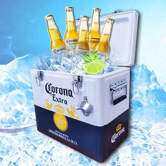 Customized Size Logo 7L 15L 20L 30L 40L 50L Corona Extra Tinplate Large Champagne Wine Beer Cooler Box for Caperdonich Rising Sun Distillery Rock Town Ruskova 