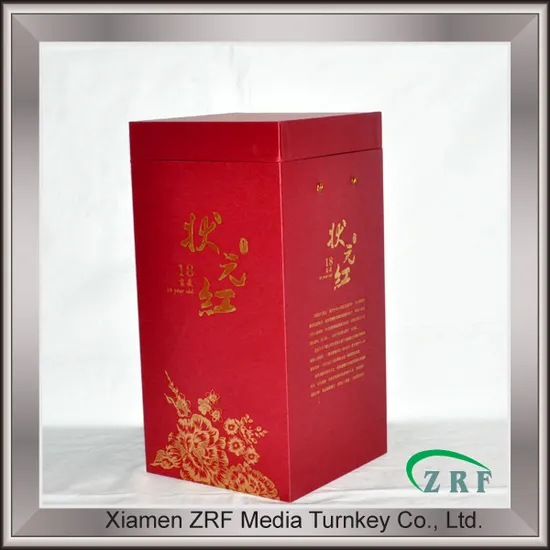Cutsom Brand Logo Printed Paper Rigid Yellow Wine Packaging Gift Box 
