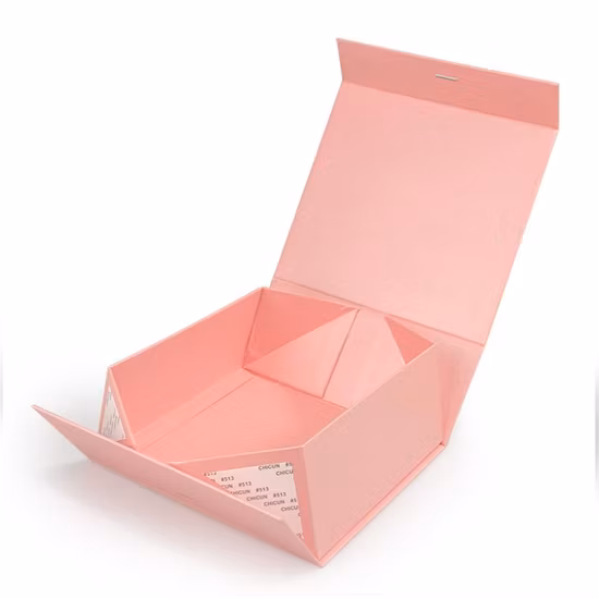 Rigid Paper Tote Portable Flip Folding Clothing Shoes Box with Magnetic Lid