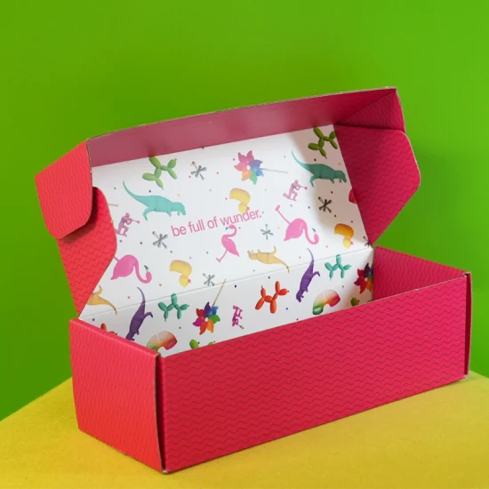 Hot Sale Custom Printing Logo Color Pink Card Paper Wholesale Flower Packaging with Insert