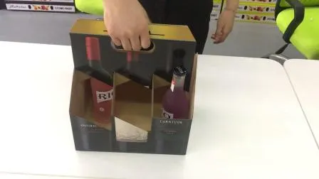 Four Pack Bottles Wine Beer Paper Carriers with Glossy Vanished 