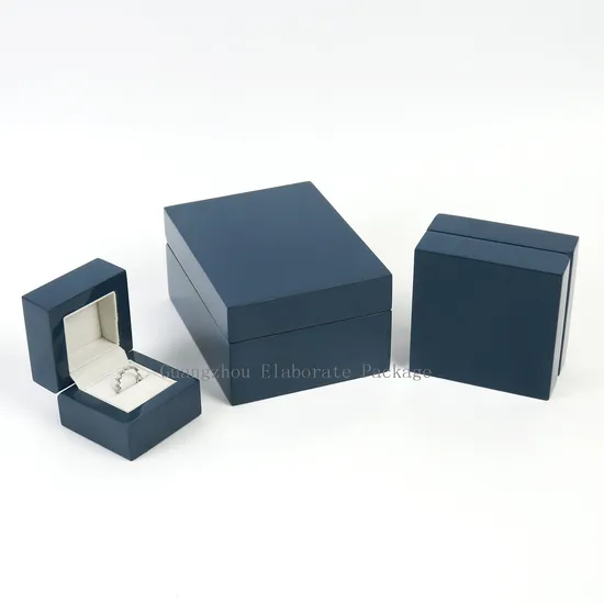 Custom Painted Packaging Box Wooden Ring Earrings Necklace Bangle Jewelry Box 