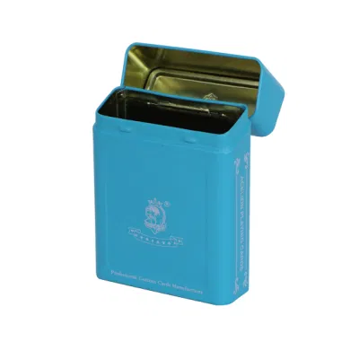 Factory Custom Hinge Lid Rectangle Tin Smoking Accessories Metal Container Storage Box Tobacco Cigar Cigarette Tin Box
