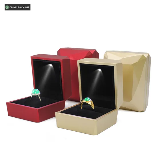 Custom Luxury LED Light Jewelry Ring Earring Pendant Gift Packaging Box Wholesale 